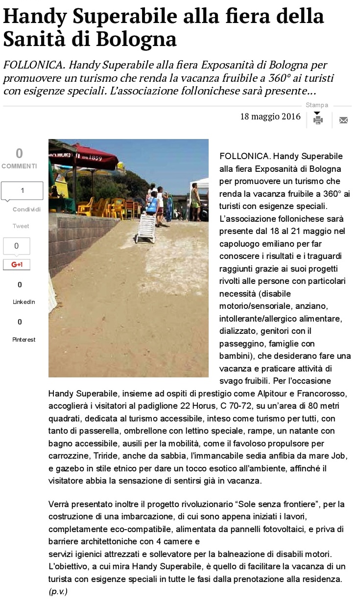 ARTICOLO IL TIRRENO EXPO SANITA ARTICOLO IL TIRRENO EXPO SANITA